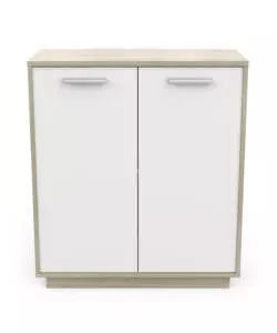 MOBILE BIANCO E QUERCIA CON 2 ANTE, 78X36X84 CM